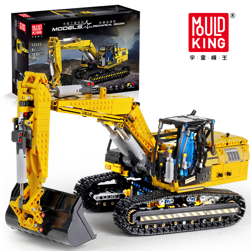 Mould King New Engineering Vehicle Excavator Model Building Blocks Education Blocks