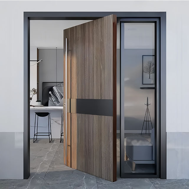 Europe and the United States hot composite wood entrance pivot door can be customized