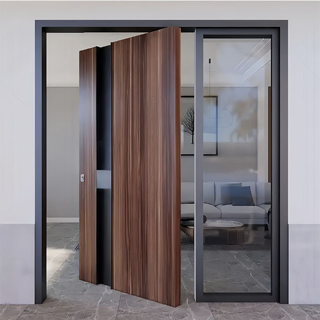 Europe and the United States hot composite wood entrance pivot door can be customized