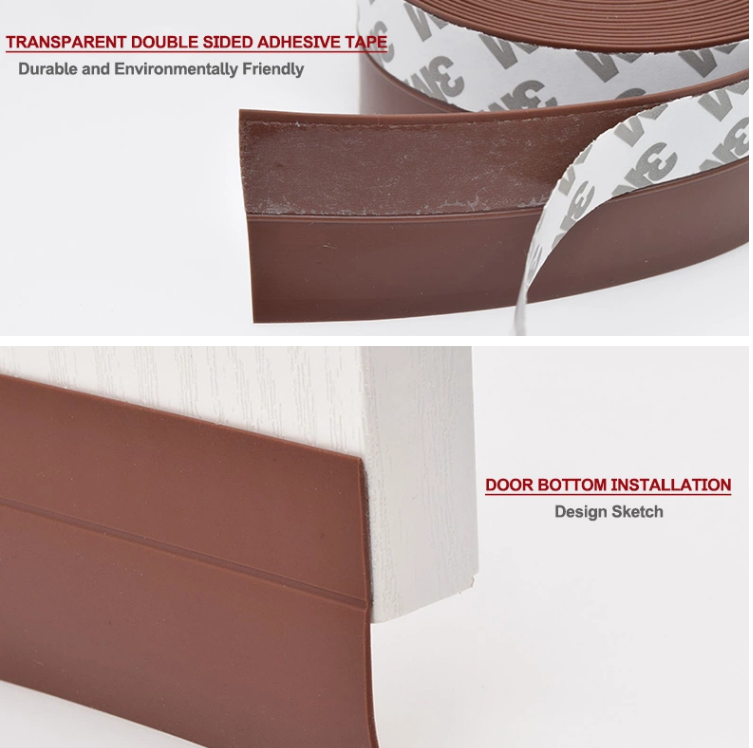 3M Adhesive Silicone Rubber Door Bottom Seals Draught Excluder Weatherstripping Sealing Strips Transparent 25mm Weather Strip