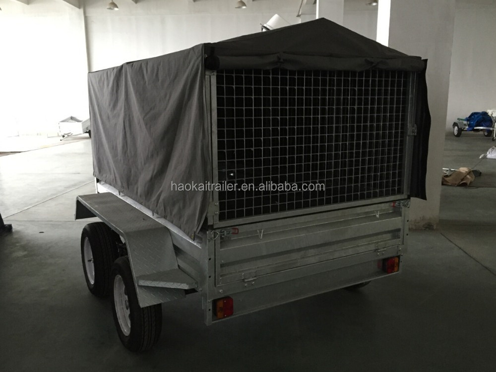 Haokai 8x5 Tandem/Dual-Axle Cage Trailer with cover