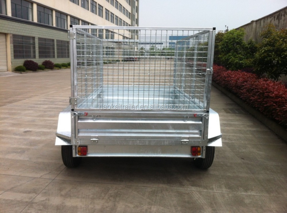 Haokai 8x5 Tandem/Dual-Axle Cage Trailer with cover