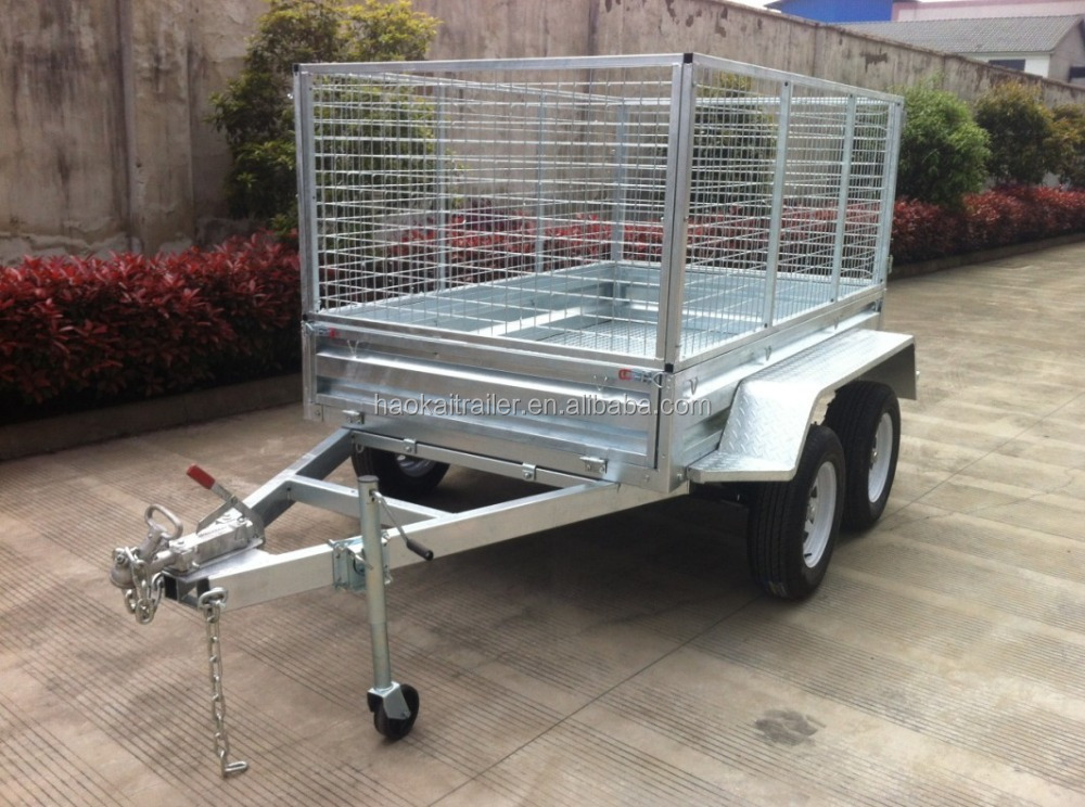 Haokai 8x5 Tandem/Dual-Axle Cage Trailer with cover