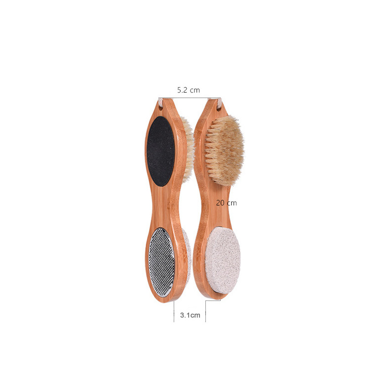 4 in1 Eco Friendly Scrub Exfoliating Mini Foot Brush With Pumice Stone