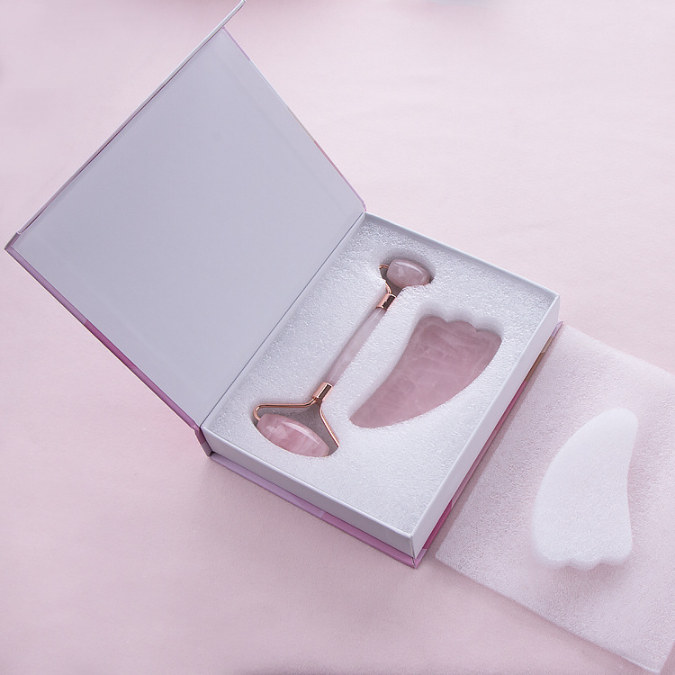 Natural Pink Rose Quartz Jade Stone Gua Sha Guasha Board Plate Scraping Massage Tool