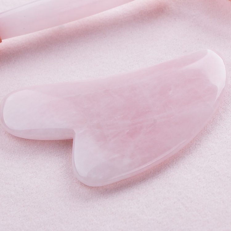 Customized Logo Natural Obsidian / Rose Quartz / Stone Gua Sha Board GuaSha Scrapping Massage Tool for Face