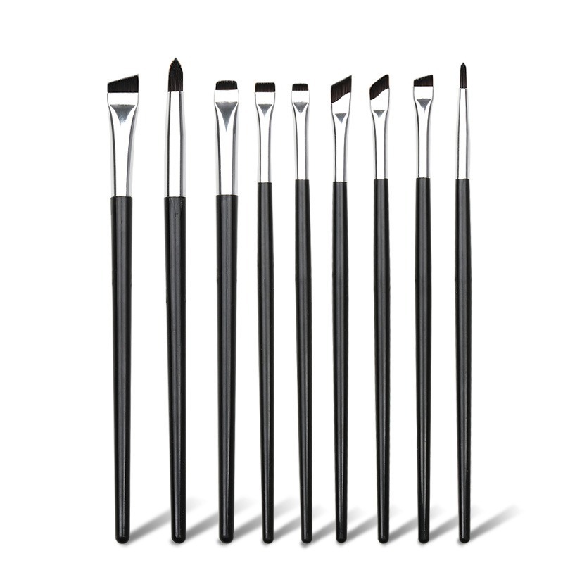 Wholesale Makeup Brush Tools High-end Ultra Fine Thin Flat Angled Eye Shadow Eyebrow Brushes Eyeliner Brush With Private Label