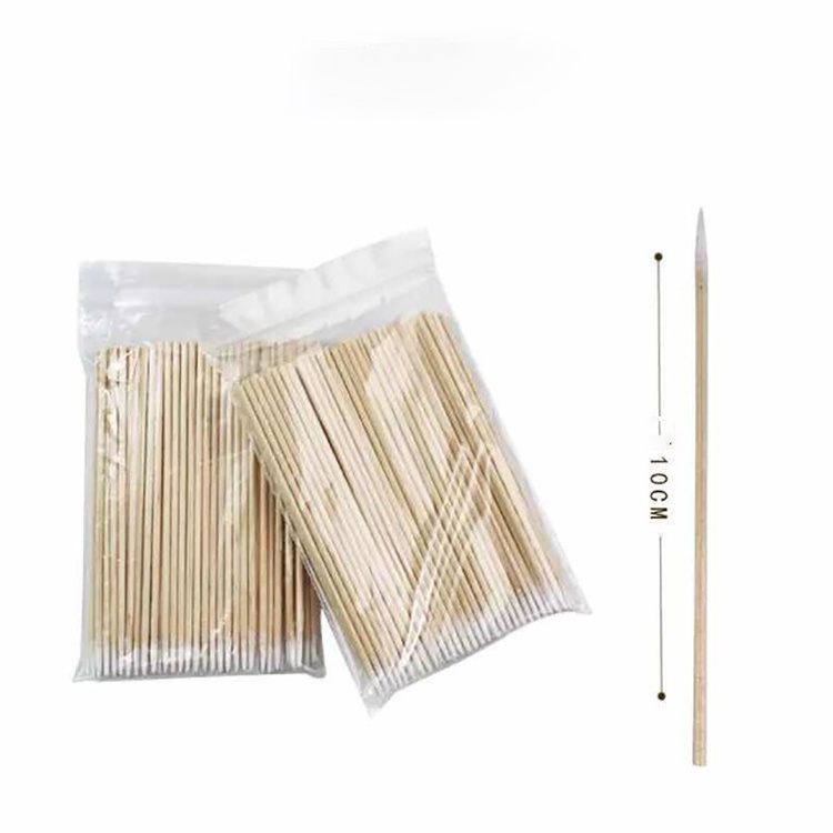 100pcs Cotton Tipped Tattoo Pointed Cotton Buds Swabs Makeup Cosmetic Applicator Wood Sticks