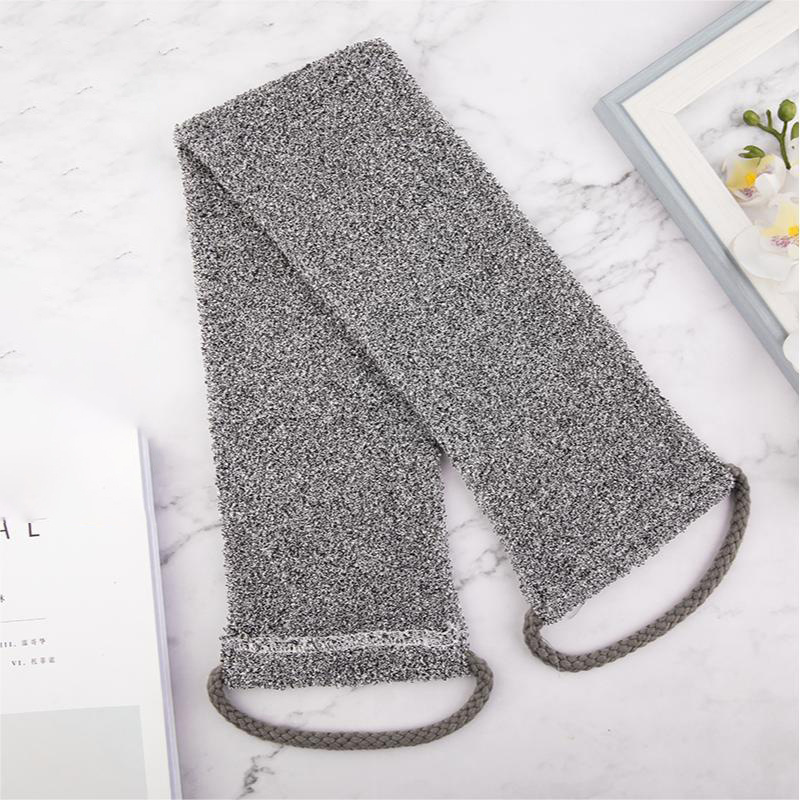 2 Pcs Deep Clean Self Care Kit Exfoliating Bamboo Shower Scrubber Double Sided Body Back Strap Washcloth Bath Rubbing Mitts Set