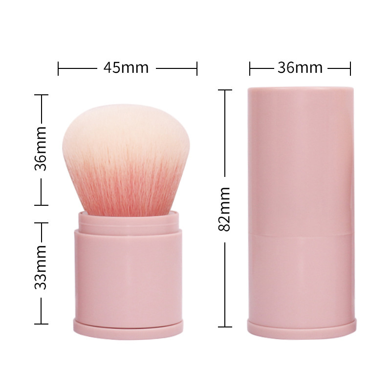 OEM Natural Fan Blush Cosmetic Private Label Single 8 Makeup Brush Portable Refillable Loose Powder Case Container Brush Large