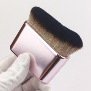 Self Tanner Vegan Face Kabuki Brush for Body Self Tan Bronzer Shimmer Glow Concealer Cream Powder High Density Body Brush