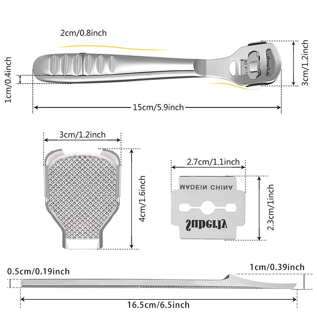 Professional Pedicure Planer Blade Foot Planer Stainless Steel Foot Care Dead Skin Remover Knife Scraper Pedicure Callus Remove