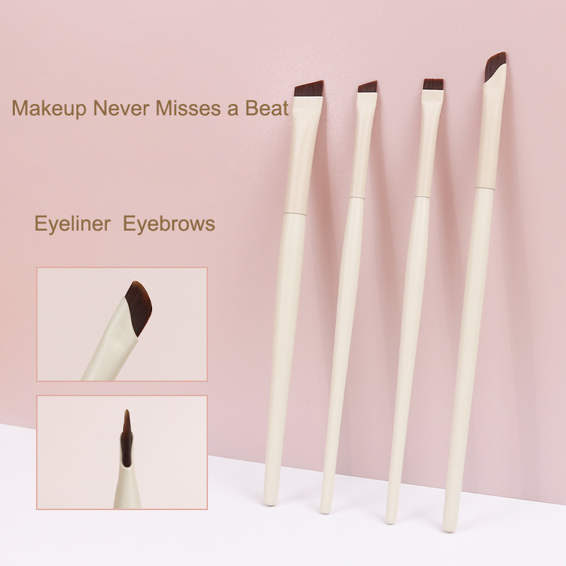 Customised Private Label Angled Eyeliner Pen Wide Flat Fluffy Blending Eye Shadow Fluffy Blending Brush Small Drawing Eyebrows