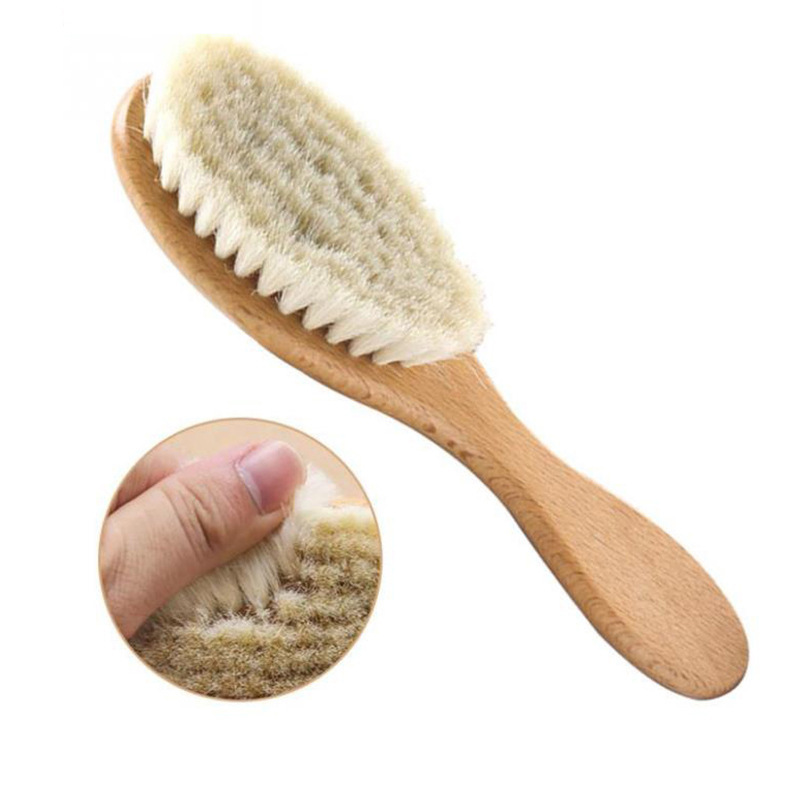 3PCS Natural Wooden Baby Hair Brush and Comb Set for Newborns and Toddlers