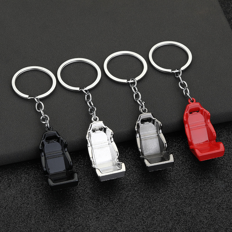 Creative Mini Car Driving Chair Metal Key Holder Personality Bag Pendant Souvenir Fashion Auto Seat Keychain Men's Jewelry Gifts