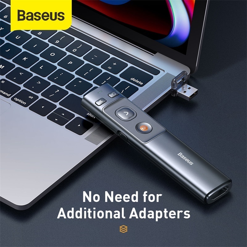 Baseus 2.4G Wireless Presenter Pen PowerPoint Presentation Clicker USB RF Remote Control Flip Pointer For PPT Slide Advancer Pe