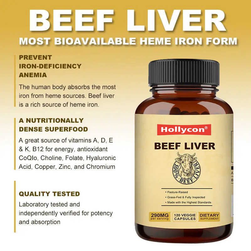 Hot OEM Halal New Zealand Eye Protection Boost Immunity Supplements Freeze Dried Beef Liver Powder 500mg Beef Liver Capsules