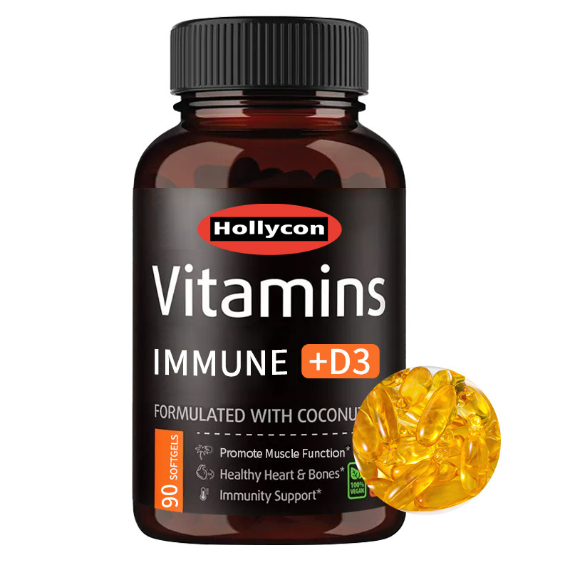 Wholesale Vitamin D3  Vegan Healthcare Your Own Brand Boost Immunity Support Bone Vitamins Softgels Health Care Supplement