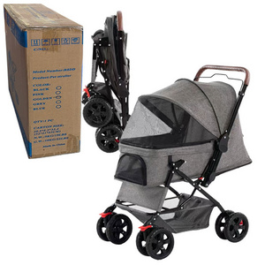 Ready to Ship Cheap Lightweight Folding 4 wheels dog foldable pet stroller