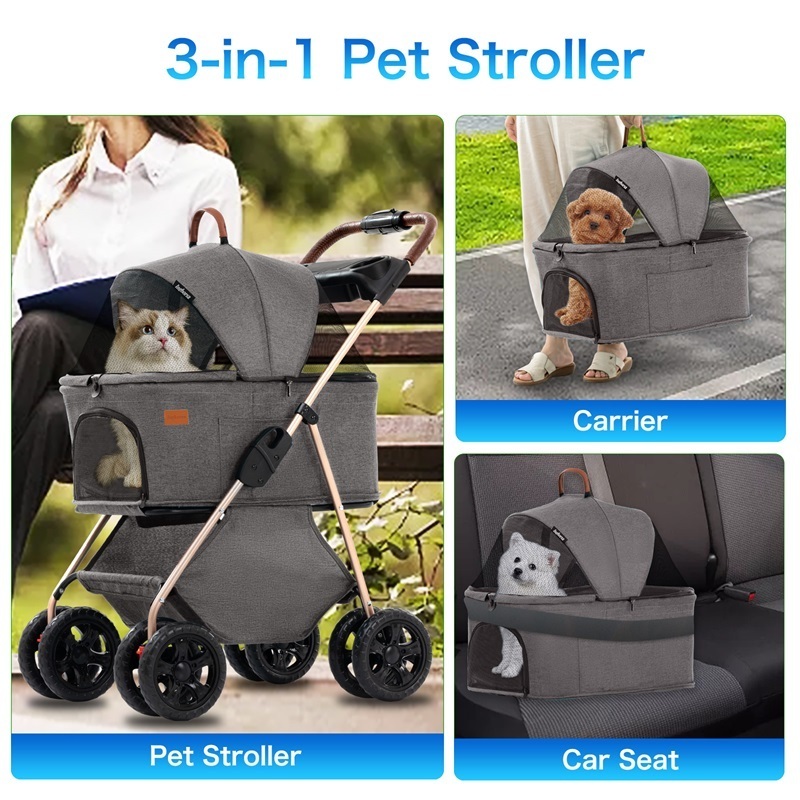 best quality dog stroller and car seat system dog stroller up to 20 kg pet stroller for medium dogs