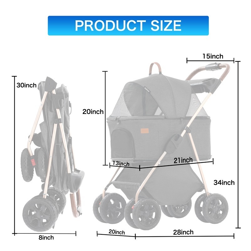 best quality dog stroller and car seat system dog stroller up to 20 kg pet stroller for medium dogs