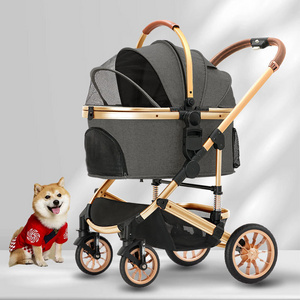 high quality multiple folding wagon 3 in 1 pet stroller dog travel foldable cart manufacturers