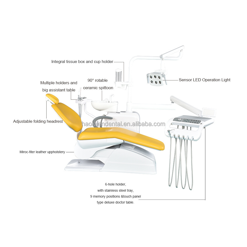 Foshan Dental Equipments Electricity Dental Chair for Left Hand Dentistry Surgery Dental Chair with Touch Control System