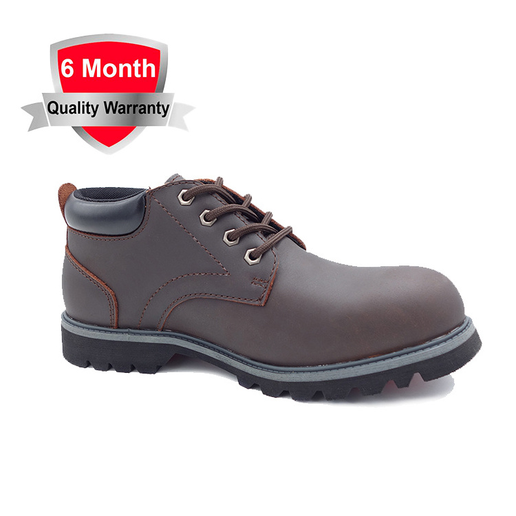 Rubber goodyear welted  full grain cow leather safety shoes waterproof Anti-puncture work boots