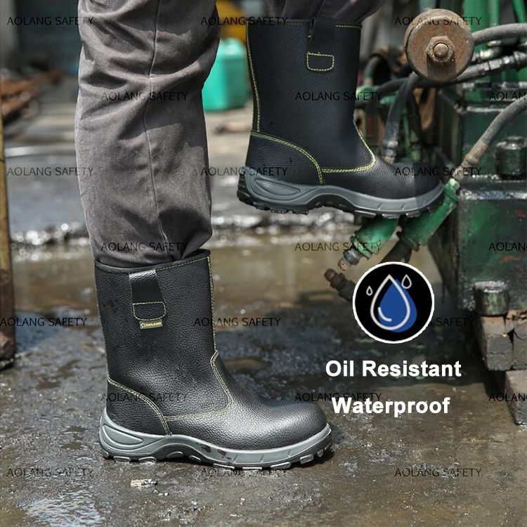 CE S3 steel toe industrial safety shoe High cut oil resistant heavy duty mining safety work boots for men