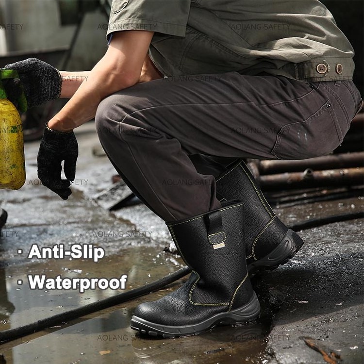 CE S3 steel toe industrial safety shoe High cut oil resistant heavy duty mining safety work boots for men