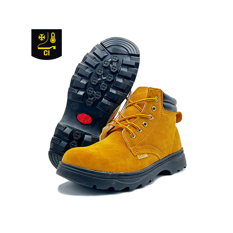 Construction Freezer Men and Women Steel Toe Safety Shoes Waterproof Leather Warm Winter Safety Work Boots