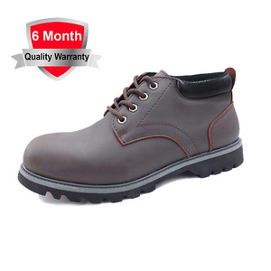 Rubber goodyear welted  full grain cow leather safety shoes waterproof Anti-puncture work boots