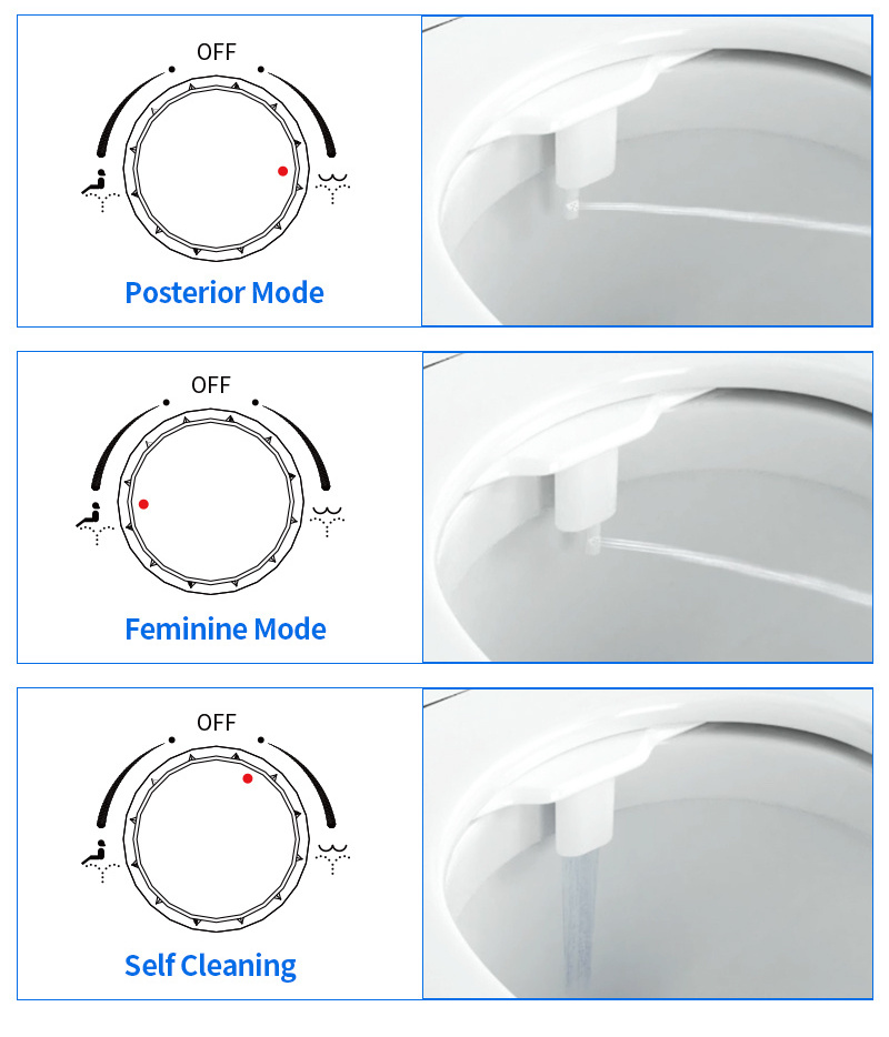 Ultra-Slim Non Electric Cold Water Bidet Fresh Water Pressure Adjustable Manual Dual Nozzles Bidet