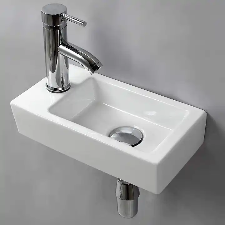 Wholesale Modern Porcelain Rectangular Under Counter Bathroom Sink  Hand Wash Basin Ceramic Undermount Bathroom Basin