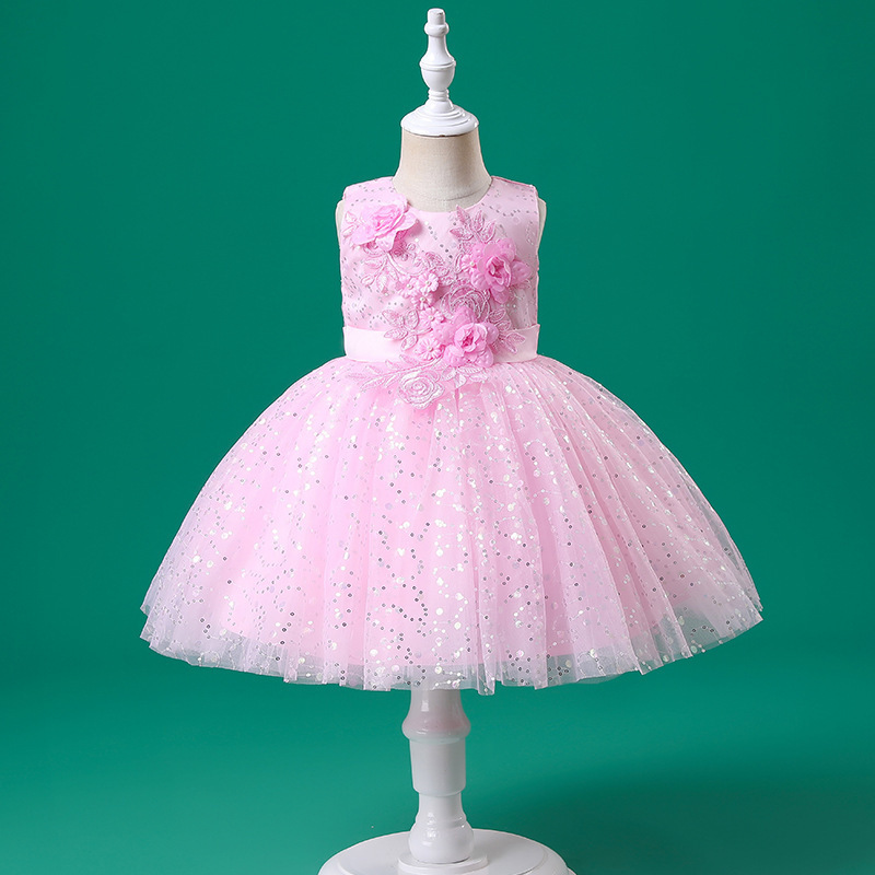 Girls Toddler Sleeveless Tulle Dresses for Kids Children Birthday Party Tutu Dresses For Girls