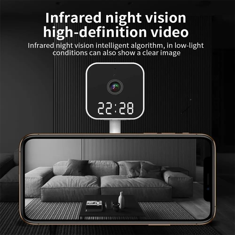 Alarm Clock Cctv Ip Camera V380 Pro Network Security Camera Tuya Smart Life 3mp Video Camera Mini Wifi Camcorder