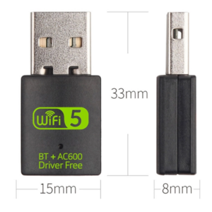 2 in 1 USB Bluetooth WiFi Adapter 600Mbps Dual Band Mini WiFi Dongle For PC Laptop Desktop