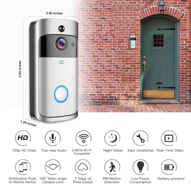 Outdoor Ft Lcd Color Screen Wyze Video Doorbell Camera Wifi 1080P IP CCTV Camera