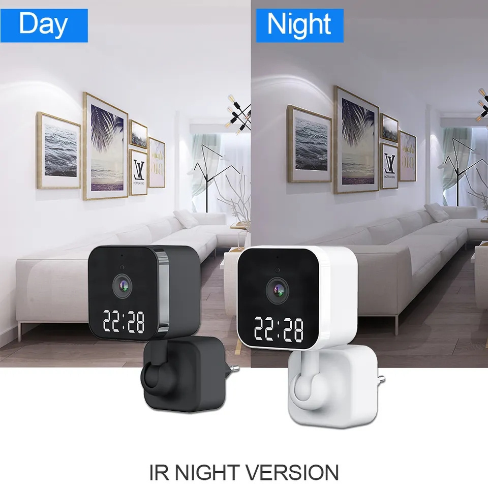 Alarm Clock Cctv Ip Camera V380 Pro Network Security Camera Tuya Smart Life 3mp Video Camera Mini Wifi Camcorder