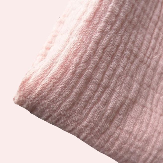 100%cotton dyed double layers crepe crinkle gauze fabric Baby Home textile cover solid fabric