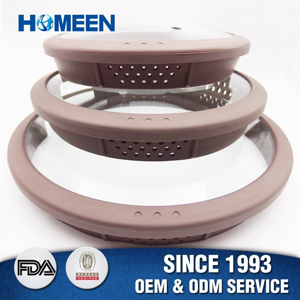 Cambered Design With Steam Holes Tempered Glass Pot Lid