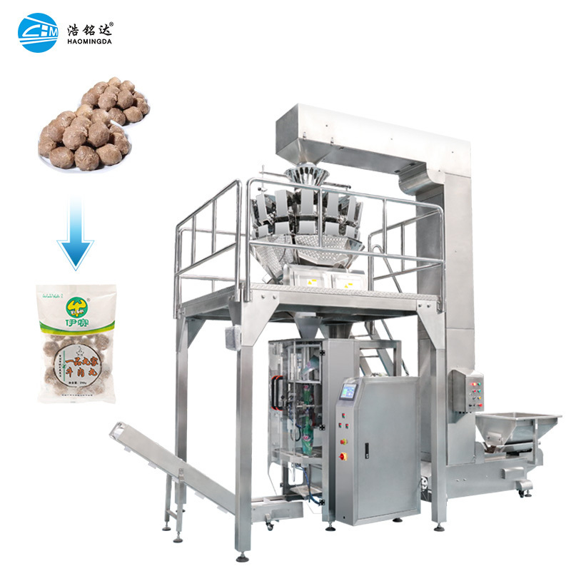 Automatic frozen food beef/fish/lamb meatball vertical packaging machine