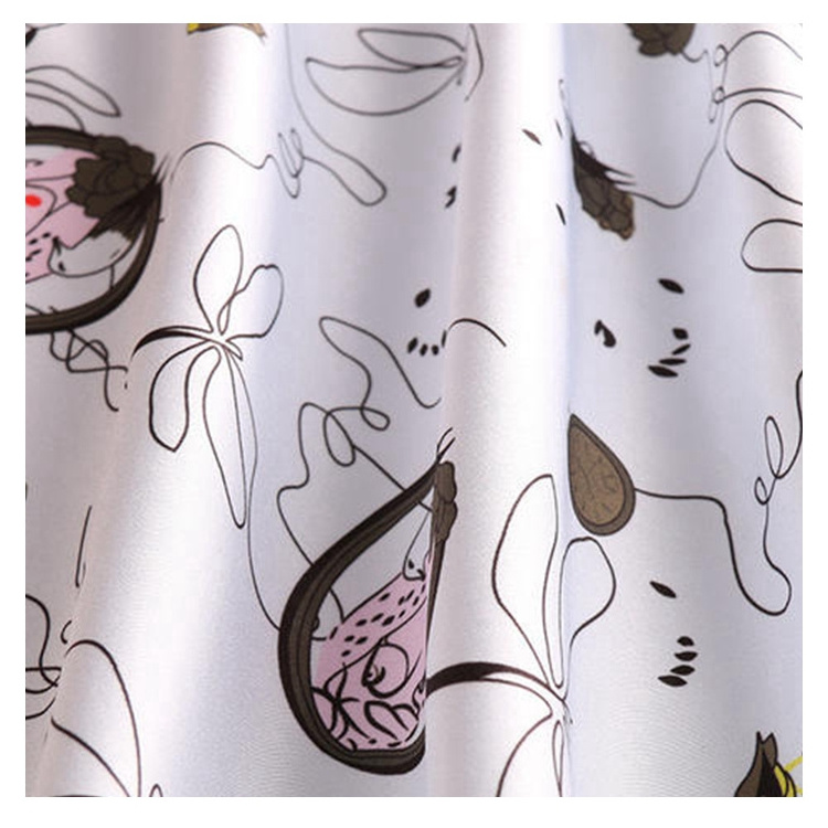 2 Way Stretch Polyester Satin Print Fabric Liquid Satin Silk Digital Printed Fabric for Dresses