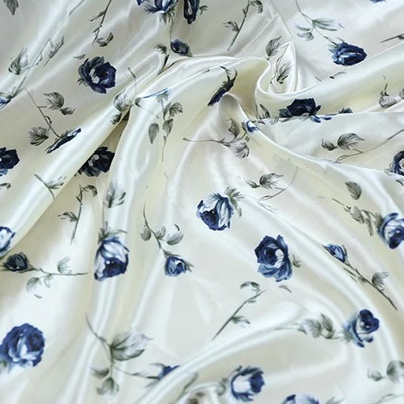 2 Way Stretch Polyester Satin Print Fabric Liquid Satin Silk Digital Printed Fabric for Dresses