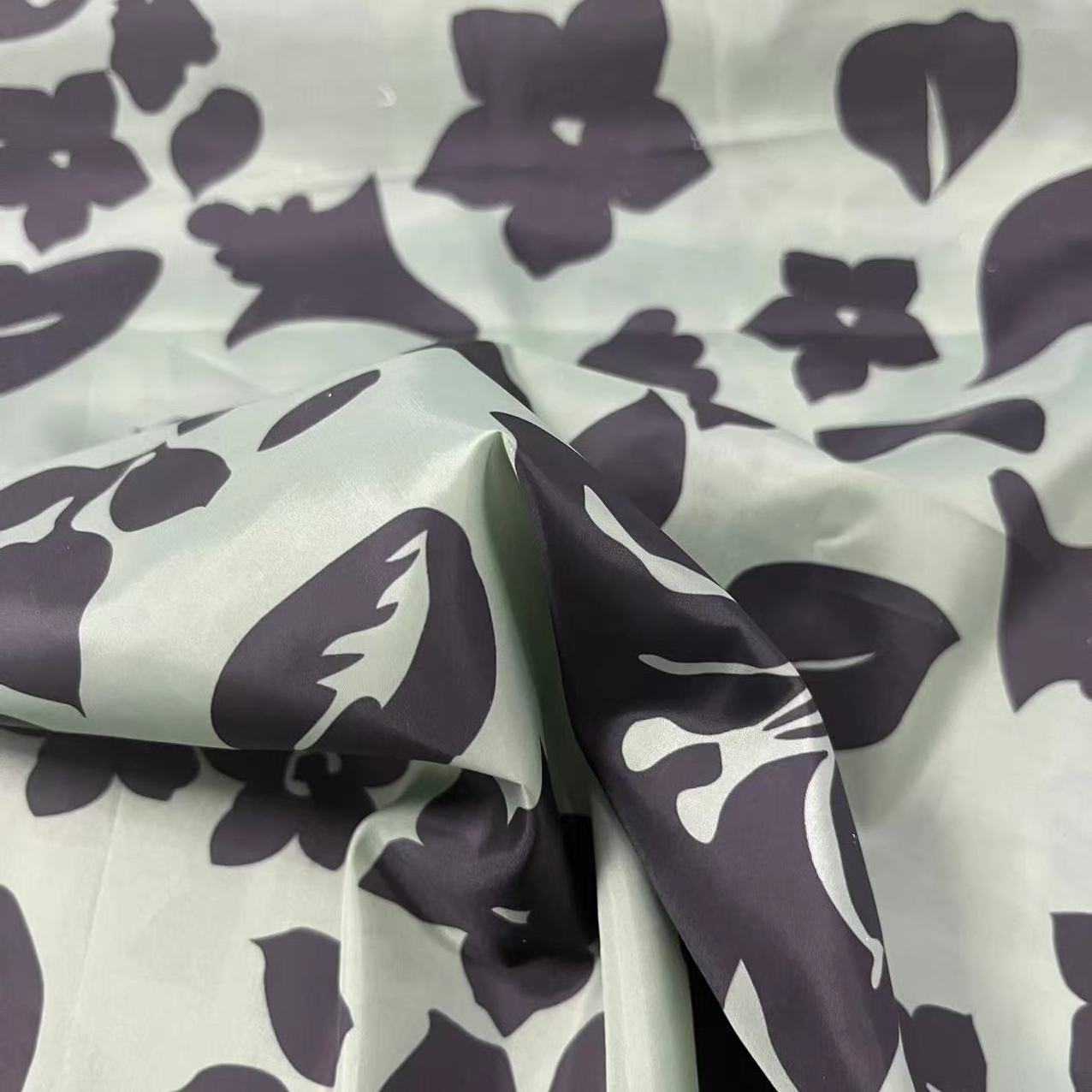 380T waterproof printed 100% polyester taffeta fabric for down jacket lining shell