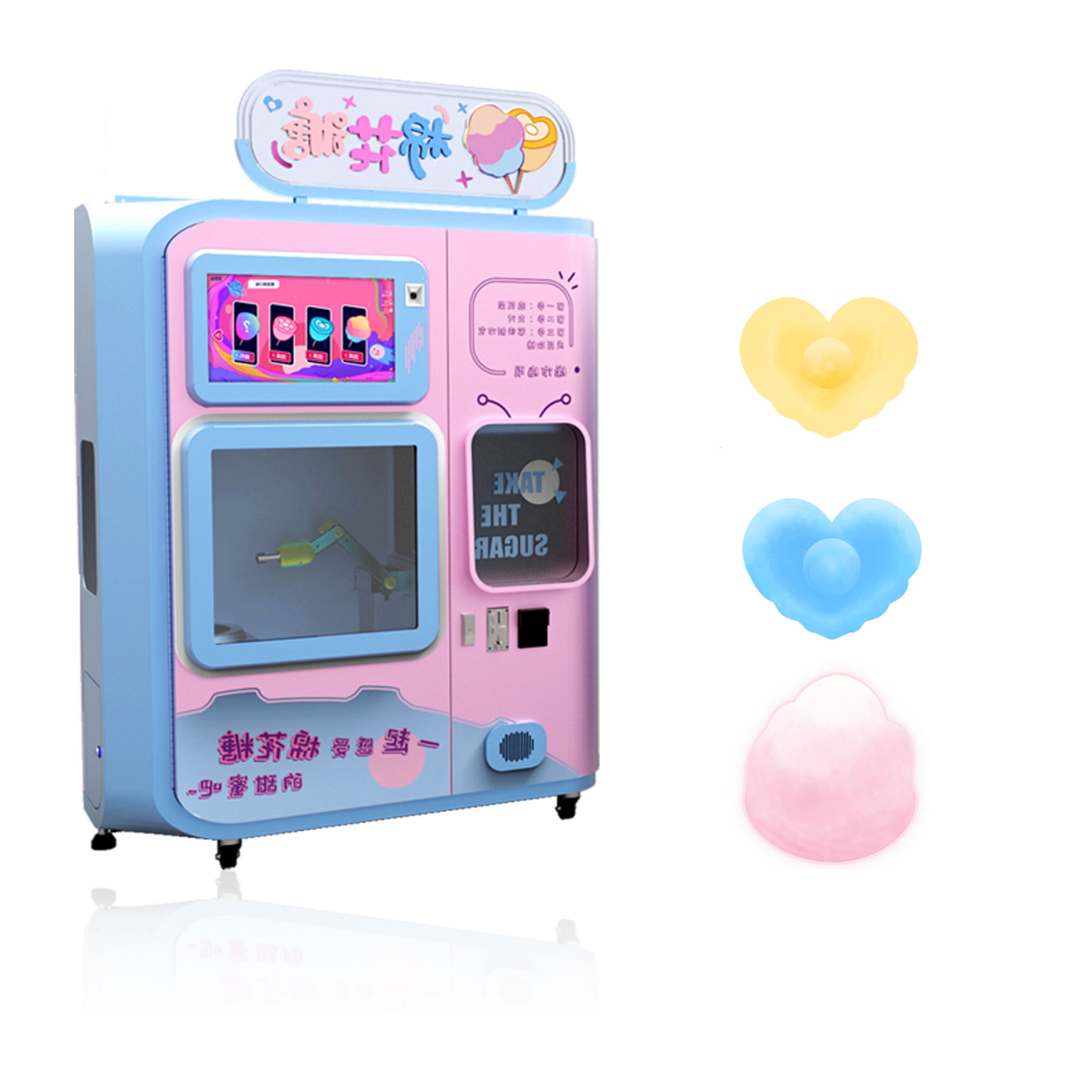 Big Factory Wifi Three Payment Methods Automatic Cotton Candy Vending Machine Made In China Support Customations