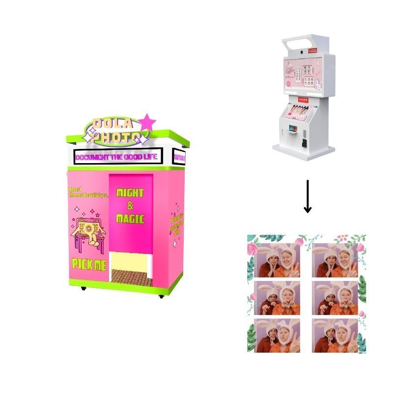 Self-service Mirror Photo Booth with Camera and Printer Selfie Photobooth Kiosk