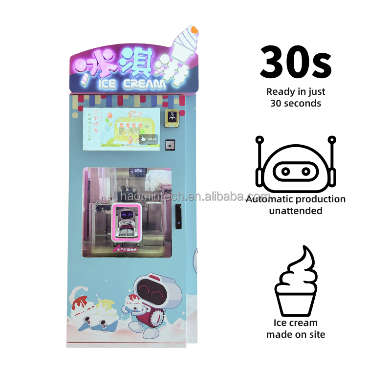 popular automatic frozen food ice cream machines self service soft ice cream cone vending machine