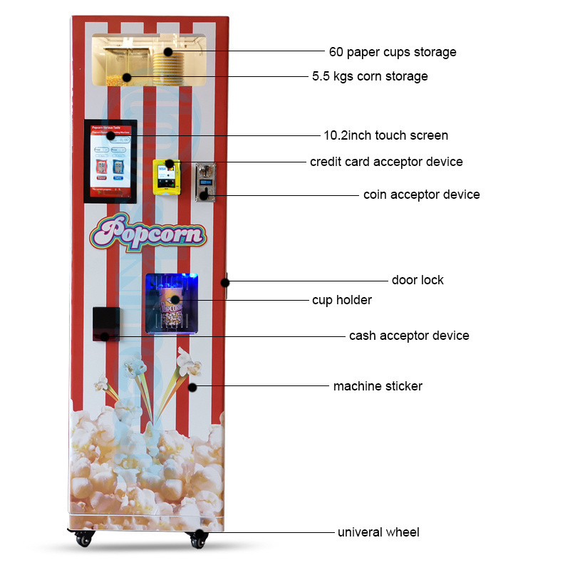 Large Capacity Automatic Industrial Commercial Ball Shape Popcorn Vending Machine