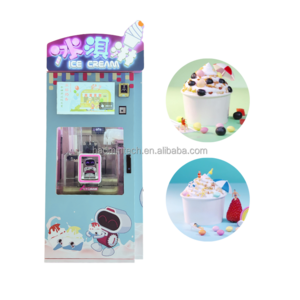 China Factory Wholesale Robot Vending Machine For Ice Cream Automatic Blue Soft Serve Cream Cone Ice Frozen Yogurt Vendo Machine